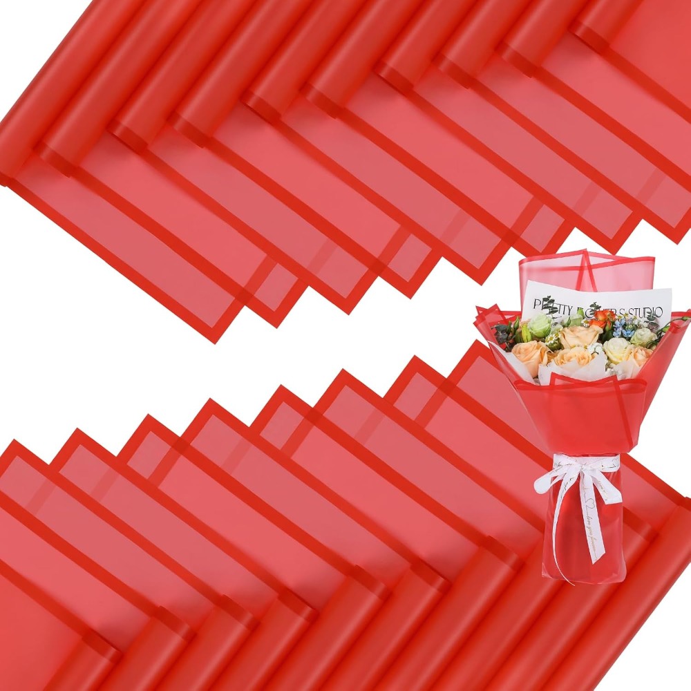 Florist Supply Bulk - Translucent Red Waterproof Floral Wrapping Paper