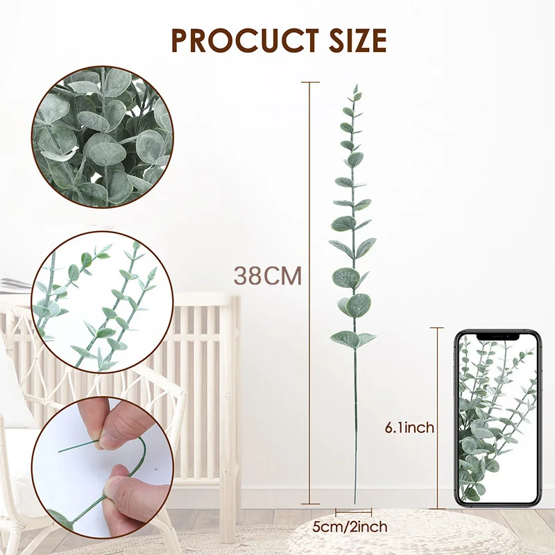 10pcs 38cm Eucalyptus Stems Ar - Florist Supply Bulk のレビューと価格