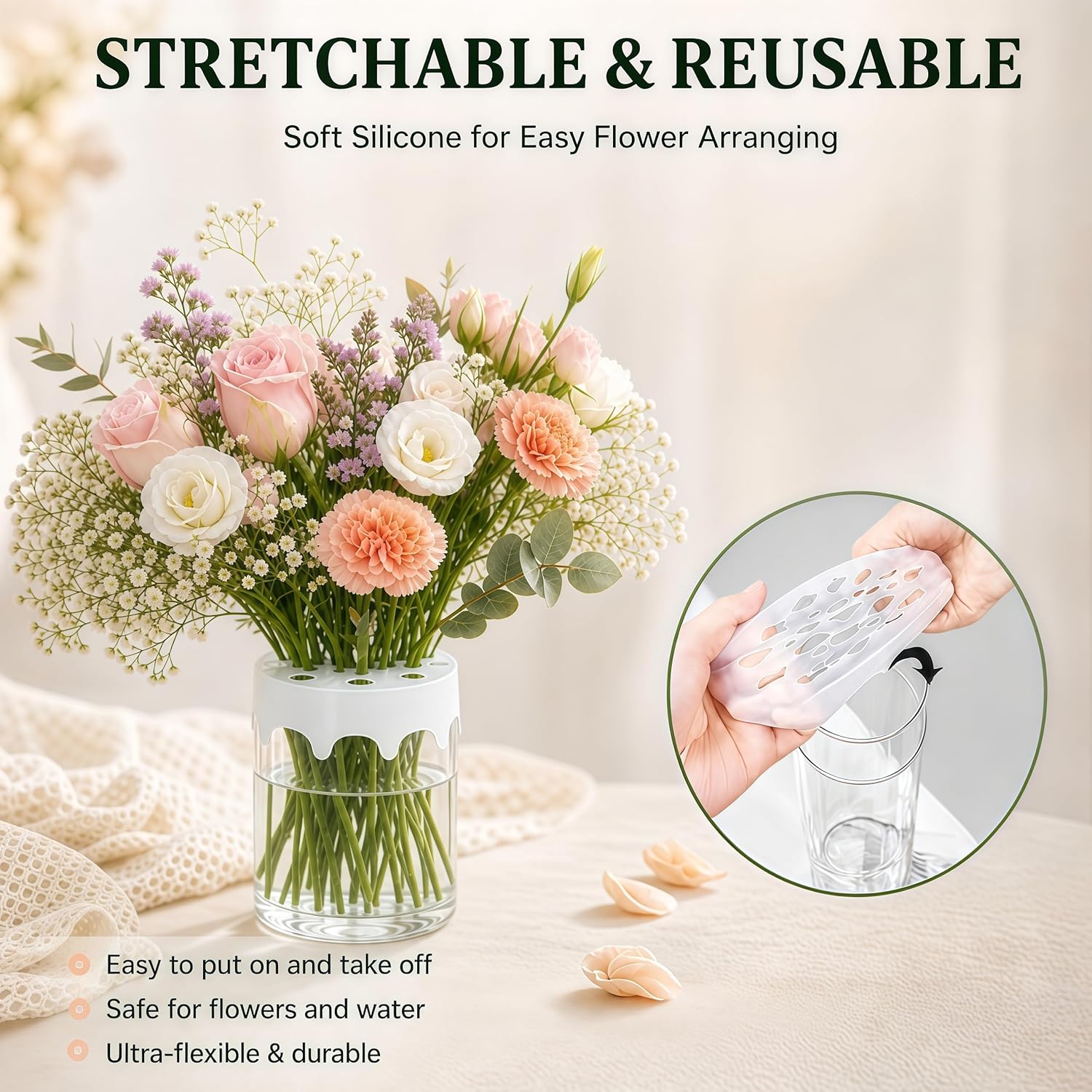 Silicone Blossom Grid Flower A - Florist Supply Bulk のレビューと価格